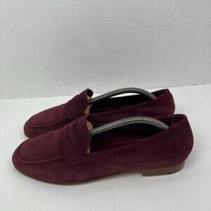 Mansur Gavriel Burgundy Suede Loafers Driving Shoes Classic Quiet Luxury Preppy